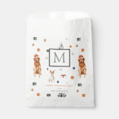 Hunde und Präsentierte Frohe Weihnachtsmonogramm Geschenktütchen (Vorderseite)