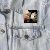 Hunde-und Rosen-Knopf Button (Beispiel)