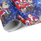 Hunde und Santa Geschenkpapier (Rolleneckpunkt)