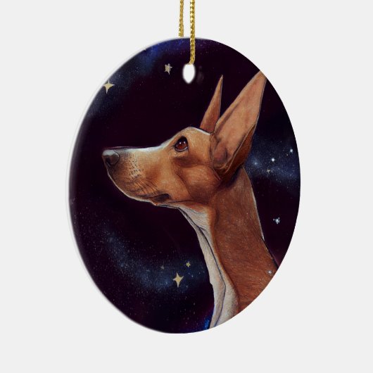 Hunde und Sterne Art Night Sky Keramik Ornament (Rechts)
