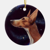 Hunde und Sterne Art Night Sky Keramik Ornament (Vorne)