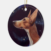 Hunde und Sterne Art Night Sky Keramik Ornament (Links)