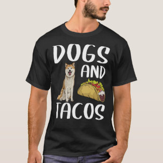 Hunde und Tacos Akita mexikanisches Essen T-Shirt