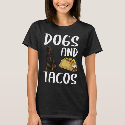 Hunde und Tacos Gordon Setter mexikanisches Essen T-Shirt (Vorderseite)
