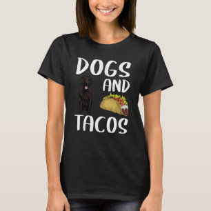 Hunde und Tacos mit flachem Überzug mexikanisches T-Shirt