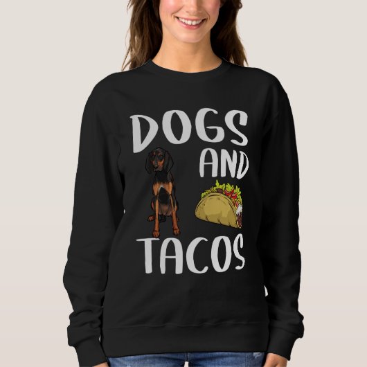 Hunde Und Tacos Schwarz und Tan Coonhound Mexikani Sweatshirt (Vorderseite)