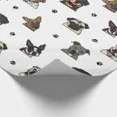 Hunde und Tatzen Geschenkpapier (Ecke)