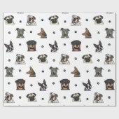 Hunde und Tatzen Geschenkpapier (Flach)