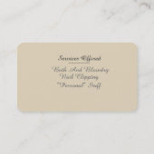 Hunde- und Tierpflege Visitenkarte (Rückseite)