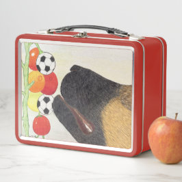 Hunde- und Tomaten-Metall-Lunchbox Metall Brotdose