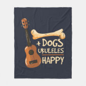 Hunde und Ukulele machen mich glücklich Fleecedecke (Vorderseite)