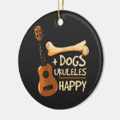 Hunde und Ukulele machen mich glücklich Keramik Ornament (Links)