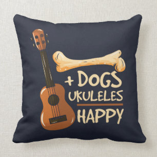 Hunde und Ukulele machen mich glücklich Kissen