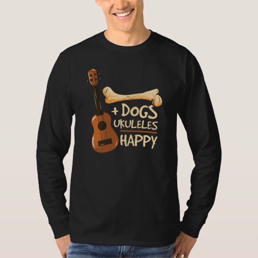 Hunde und Ukulele machen mich glücklich T-Shirt (Vorderseite)