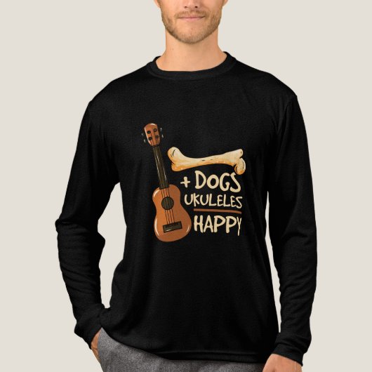 Hunde und Ukulele machen mich glücklich Tri-Blend Shirt (Vorderseite)