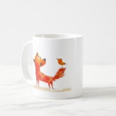 Hunde- und Vogel-Cartoon Kaffeetasse (Vorderseite Links)
