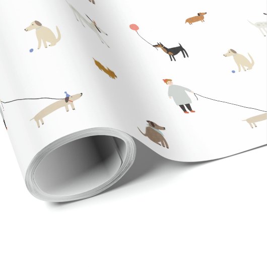 Hunde und Welpen - Geburtstagskorb Geschenkpapier (Rolleneckpunkt)