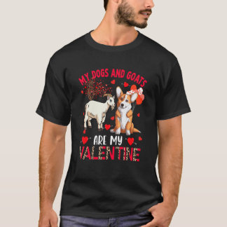 Hunde und Ziegen sind mein Valentinstag Corgi mit T-Shirt