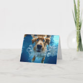 Hunde unter Wasser Bläschen Blauer Augen Leere Karte (Vorderseite)