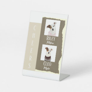 Hunde Unterschrift Cocktail Drink Braun Hochzeit Sockelschild