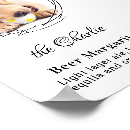 Hunde Unterschrift Drinks Custom 2 Foto Haustier H Poster (Ecke)
