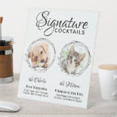 Hunde Unterschrift Drinks Custom 2 Foto Haustier H Sockelschild (In Situ)