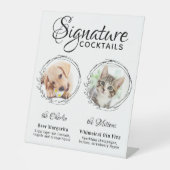 Hunde Unterschrift Drinks Custom 2 Foto Haustier H Sockelschild (Vorderseite)
