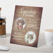 Hunde Unterschrift Drinks Haustier Foto Rustikale Sockelschild (In SItu)