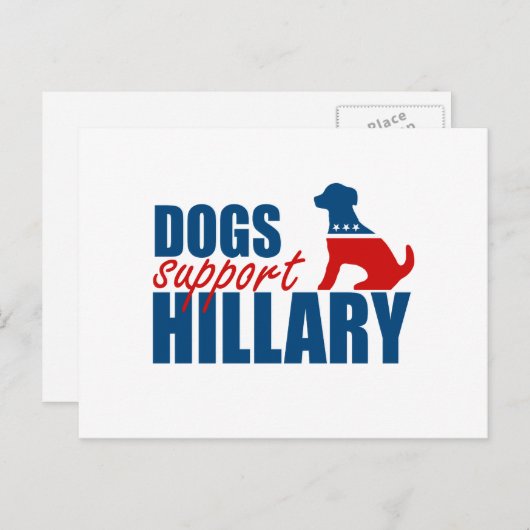 HUNDE UNTERSTÜTZUNG HILLARY.png Postkarte (Vorne/Hinten)
