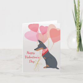 Hunde Valentine Card von Doberman Red Balloons Feiertagskarte
