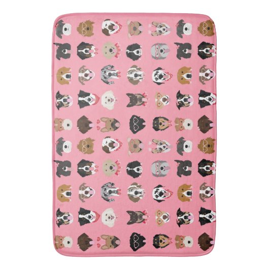 Hunde-Valentine-Gesichtspattern Badematte (Vorderseite Vertikal)