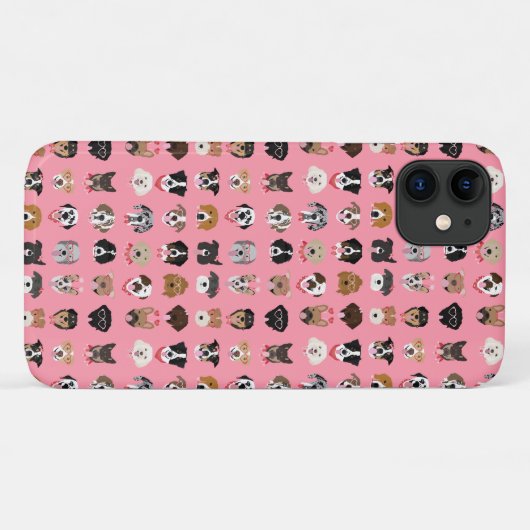 Hunde-Valentine-Gesichtspattern Case-Mate iPhone Hülle (Rückseite (Horizontal))