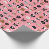 Hunde-Valentine-Gesichtspattern Geschenkpapier (Ecke)