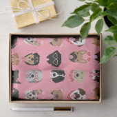 Hunde-Valentine-Gesichtspattern Seidenpapier (Geschenk)