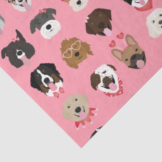 Hunde-Valentine-Gesichtspattern Seidenpapier (Ausschnitt)