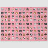 Hunde-Valentine-Gesichtspattern Seidenpapier (Vorderseite)