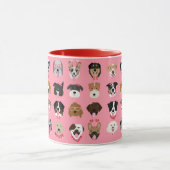 Hunde-Valentine-Gesichtspattern Tasse (Zentrum)