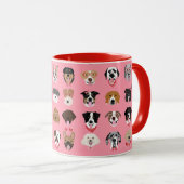 Hunde-Valentine-Gesichtspattern Tasse (VorderseiteRechts)