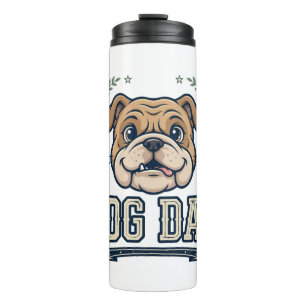 Hunde-Vater Bulldogge Geschenk-T-Shirt Thermosbecher