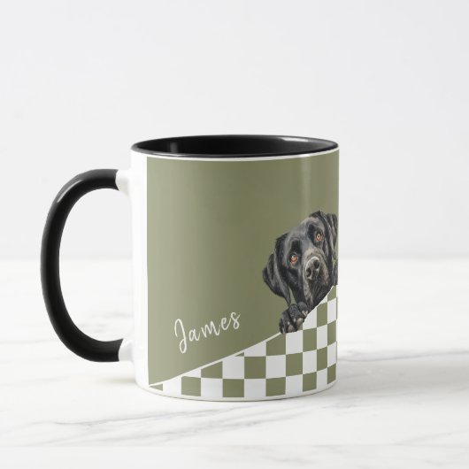 Hunde Vater Checkered Sage Olive Black Labrador Cu Tasse (Links)