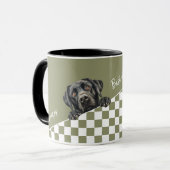 Hunde Vater Checkered Sage Olive Black Labrador Cu Tasse (Vorderseite Links)