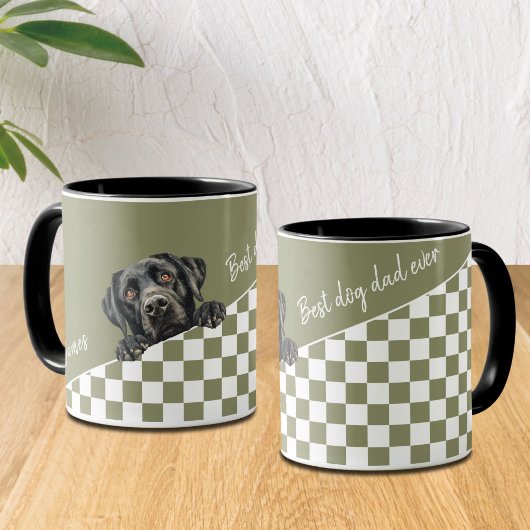 Hunde Vater Checkered Sage Olive Black Labrador Cu Tasse
