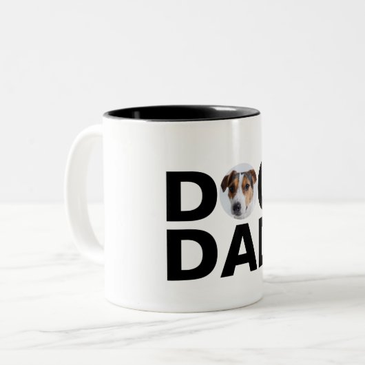 Hunde Vater, Custom Foto Vater Geschenk Zwei-Tonen Zweifarbige Tasse (Vorderseite Links)
