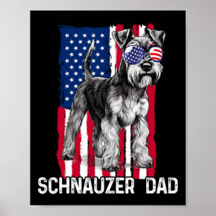 Hunde Vater Fathers Day Gift Mini Schnauzer Usa Fl Poster