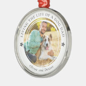 Hunde Vater Foto Keepake Personalisiert Ornament Aus Metall (Links)