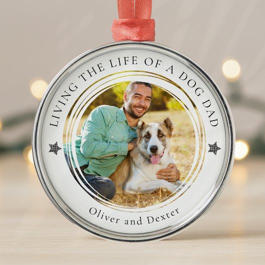 Hunde Vater Foto Keepake Personalisiert Ornament Aus Metall
