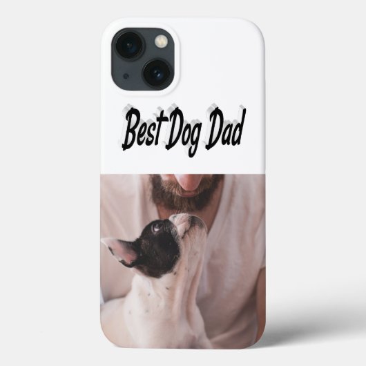 Hunde-Vater-Foto Schwarzes iPhone-Case mit Text Case-Mate iPhone Hülle (Rückseite)