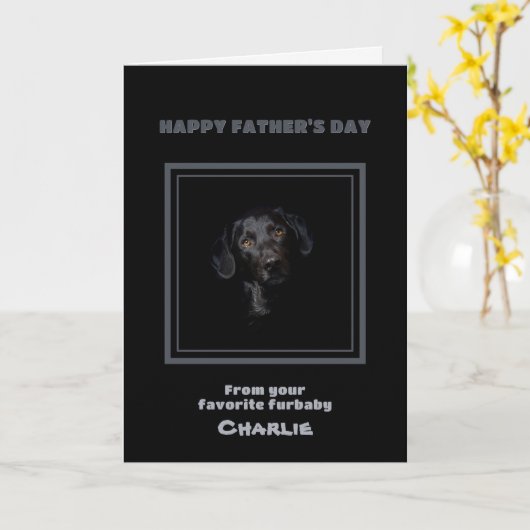 Hunde Vater Foto Vatertag Karte (Gelbe Blume)