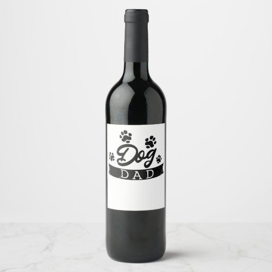Hunde Vater Funny Design - Geschenkidee für Hundeb Weinetikett (Vorderseite)