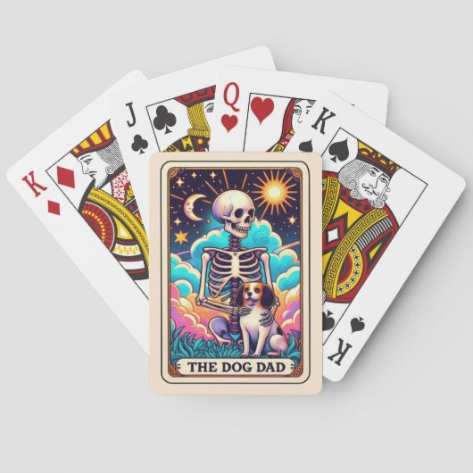 Hunde Vater Funny Vathers Day Skelettkarte Tarot C Spielkarten (Rückseite)